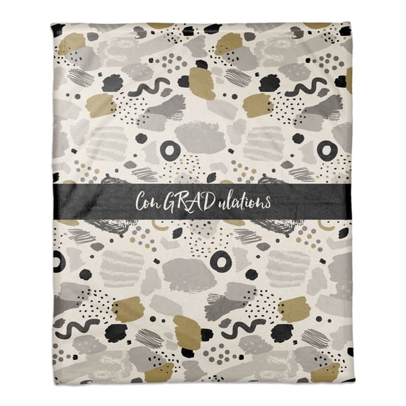 Creative Products Graduation Confetti Pattern 50x60 Coral Fleece Blanket