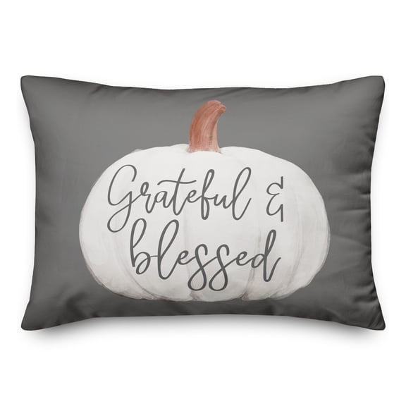 Creative Products Grateful Blessed Pumpkin 20 x 14 Spun Poly Pillow