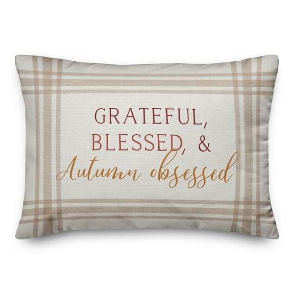 Creative Products Grateful Blessed and Autumn Obsessed 20 x 14 Indoor / Outdoor Pillow