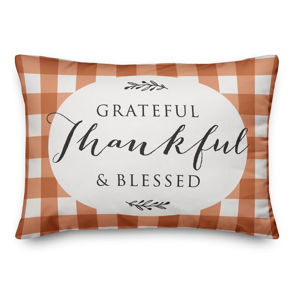 Creative Products Grateful Thankful Blessed 14x20 Spun Poly Pillow