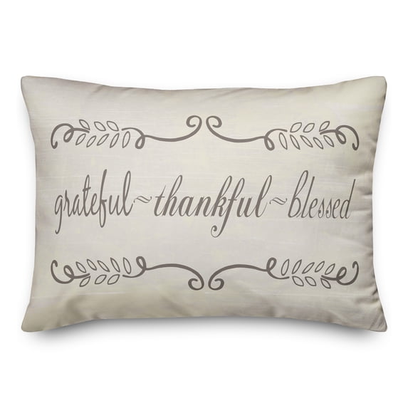 Creative Products Grateful Thankful Blessed 20 x 14 Spun Poly Pillow