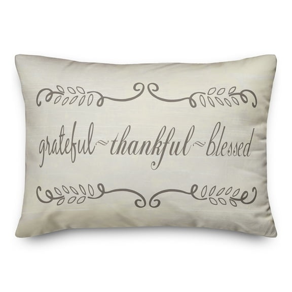 Creative Products Grateful Thankful Blessed 20 x 14 Spun Poly Pillow