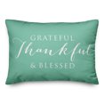 thumbnail image 1 of Creative Products Grateful Thankful Blessed Mint 14x20 Indoor / Outdoor Pillow, 1 of 2