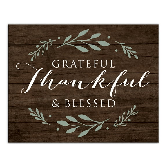 Creative Products Gratful Thankful & Blessed 14 x 11 Canvas Wall Art
