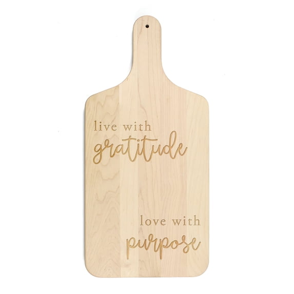 Creative Products Gratitude and Purpose 8 x 17 Maple Paddle Cutting Board