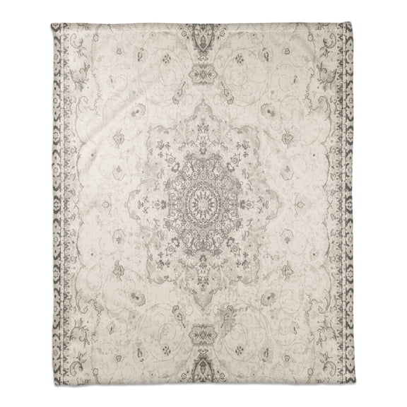 Creative Products Gray And White Medallion 50 x 60 Coral Fleece Blanket