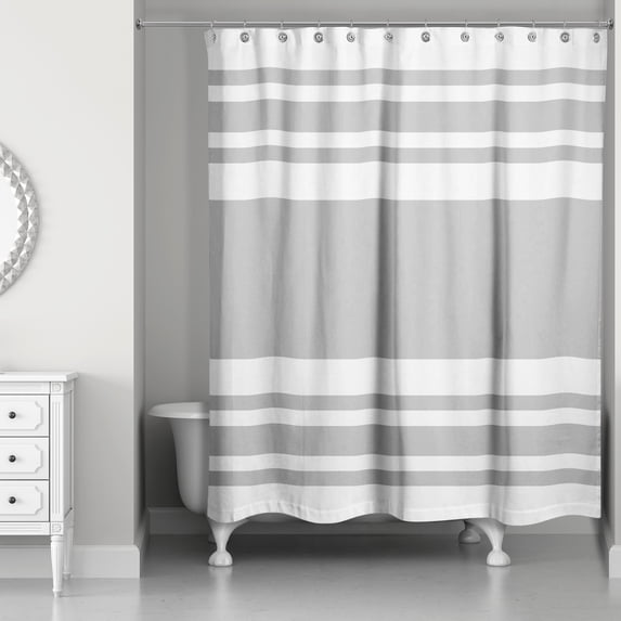Creative Products Gray Bold Stripes 71x74 Shower Curtain