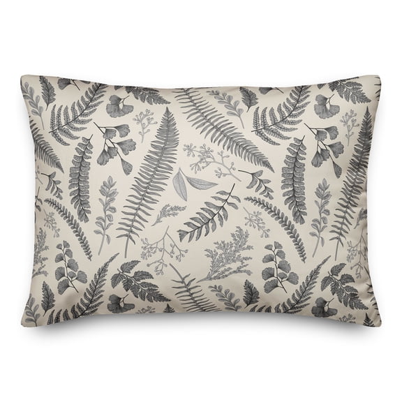 Creative Products Gray Botanical Pattern 14 x 20 Spun Poly Pillow