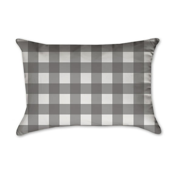 Creative Products Gray Buffalo Check 14x20 Spun Poly Pillow