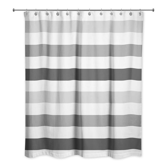 Creative Products Gray Chunky Stripes 71x74 Shower Curtain