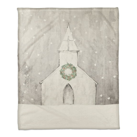 Creative Products Gray Church 50 x 60 Coral Fleece Blanket