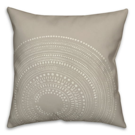 Creative Products Gray Circle Dot Pattern 18x18 Indoor / Outdoor Pillow