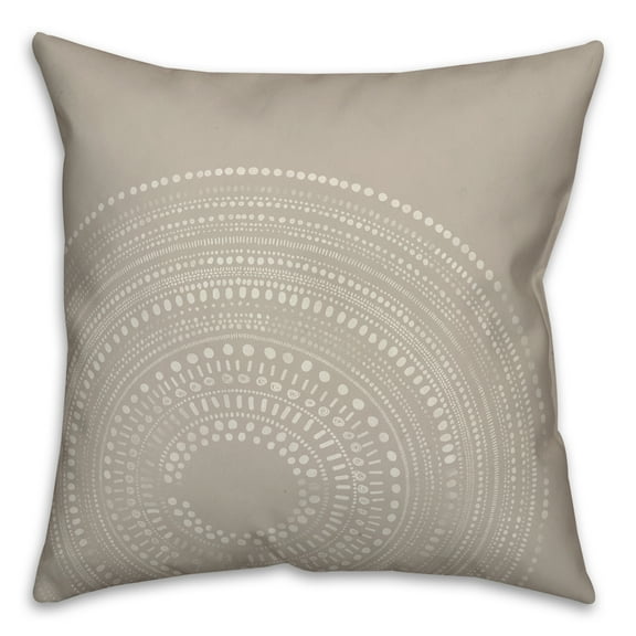 Creative Products Gray Circle Dot Pattern 18x18 Indoor / Outdoor Pillow