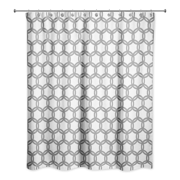 Creative Products Gray Circle Pattern 71x74 Shower Curtain