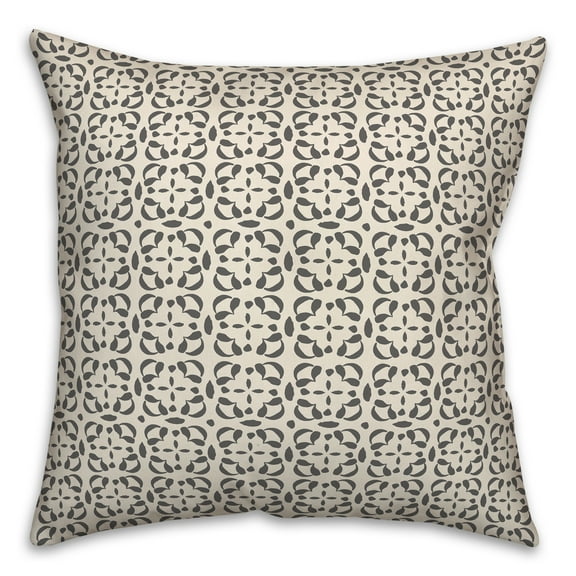 Creative Products Gray Cream Tile 18 x 18 Spun Poly Pillow