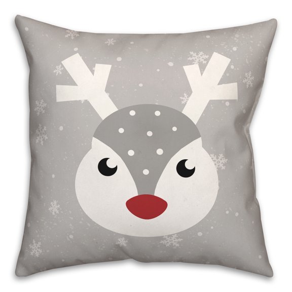 Creative Products Gray Deer 16 x 16 Spun Poly Pillow