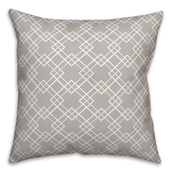 Creative Products Gray Diamond Pattern 18x18 Spun Poly Pillow