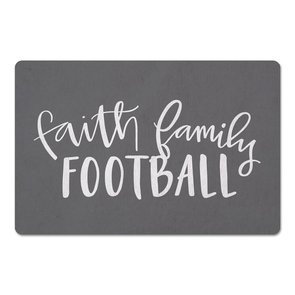 Creative Products Gray Faith Family Football 27x18 Floor Mat