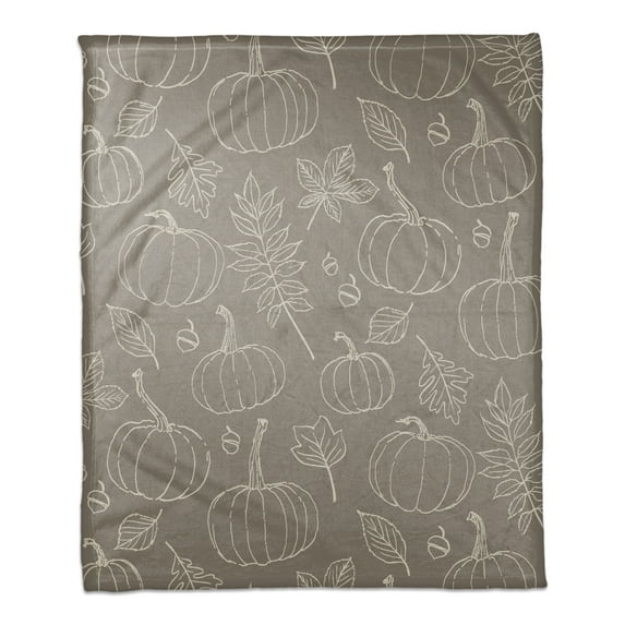 Creative Products Gray Fall Pattern 50 x 60 Coral Fleece Blanket