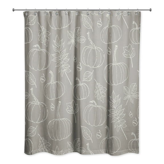 Creative Products Gray Fall Pattern 71x74 Shower Curtain