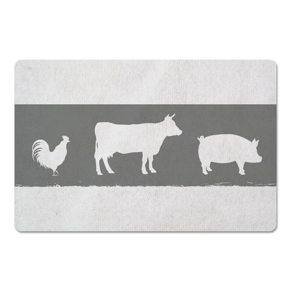 Creative Products Gray Farm Animals 27x18 Floor Mat