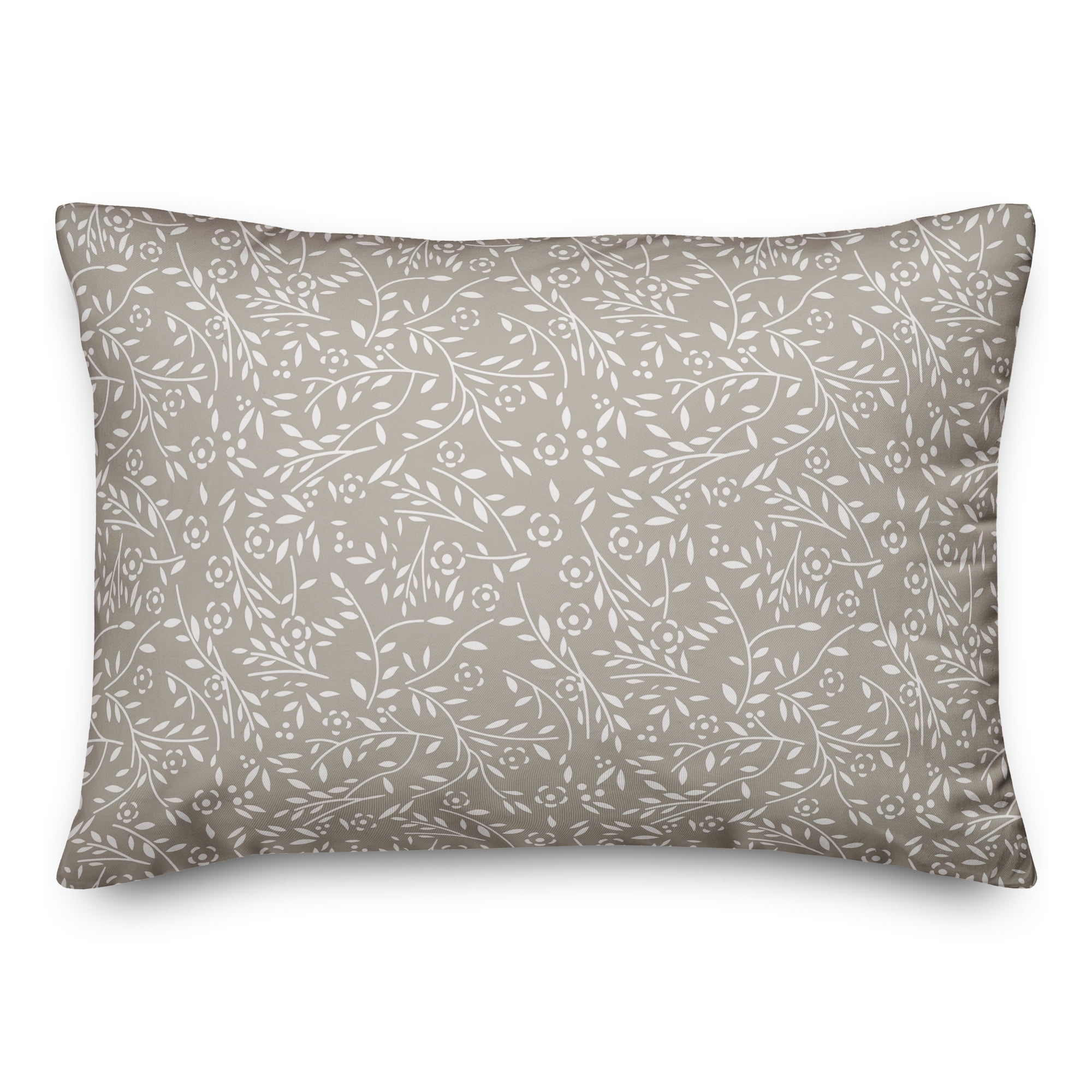 Creative Products Gray Floral Pattern 14x20 Indoor / Outdoor Pillow