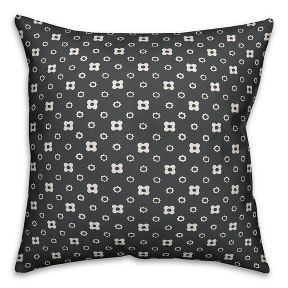 Creative Products Gray Floral Pattern 16x16 Spun Poly Pillow