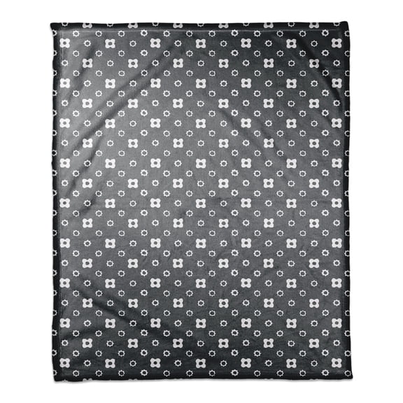 Creative Products Gray Floral Pattern 50x60 Coral Fleece Blanket