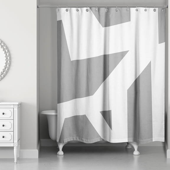 Creative Products Gray Geo Blocks 71 x 74 Shower Curtain