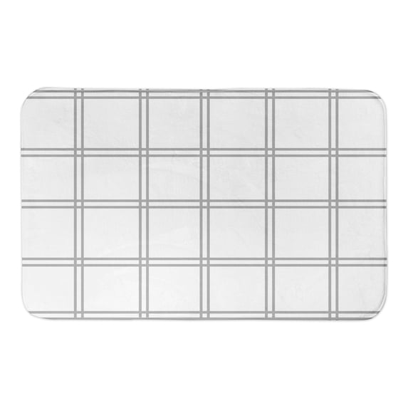 Creative Products Gray Grid Pattern 34x21 Bath Mat