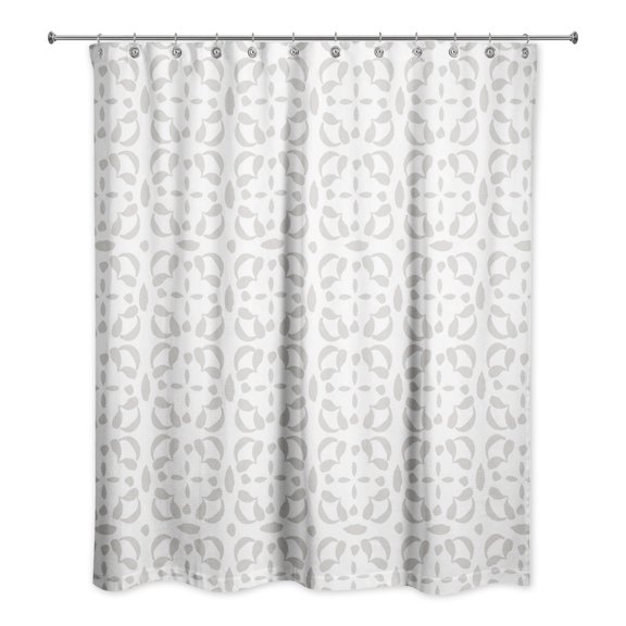 Creative Products Gray Intricate Circle Stack 71x74 Shower Curtain