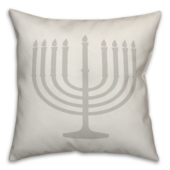 Creative Products Gray Menorah 16x16 Spun Poly Pillow