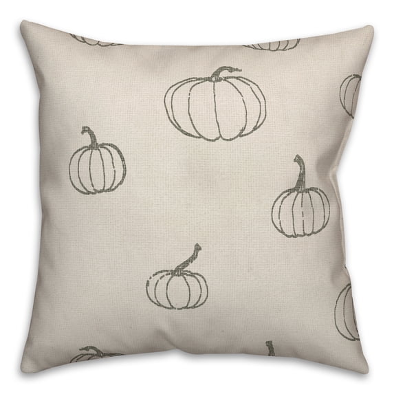 Creative Products Gray Mini Pumpkin Pattern 18 x 18 Spun Poly Pillow