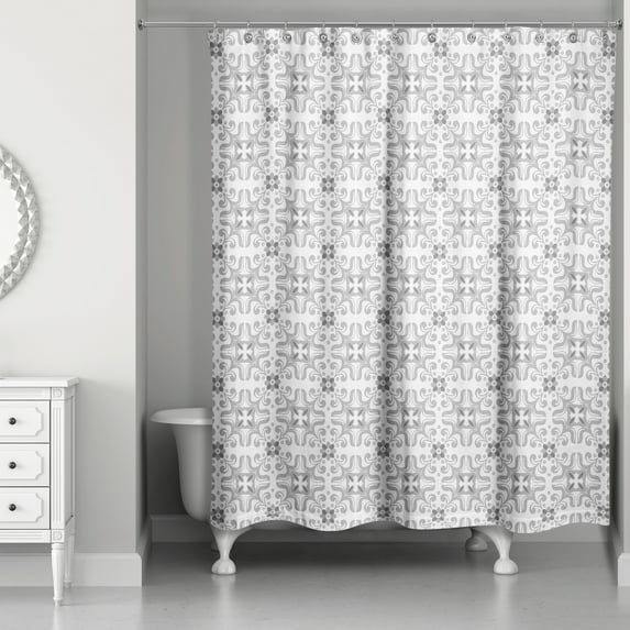 Creative Products Gray Mod Tile 71x74 Shower Curtain