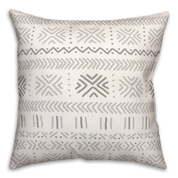 Creative Products Gray Mudcloth 18x18 Spun Poly Pillow