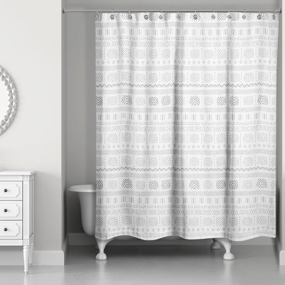 Creative Products Gray Mudcloth 71x74 Shower Curtain