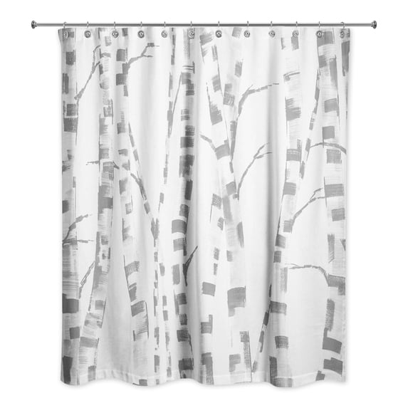 Creative Products Gray Painted Birches 71x74 Shower Curtain