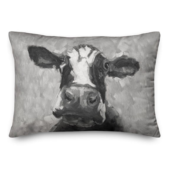 Creative Products Gray Painted Cow 14x20 Indoor / Outdoor Pillow