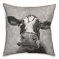 thumbnail image 1 of Creative Products Gray Painted Cow 18x18 Indoor / Outdoor Pillow, 1 of 3
