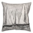 thumbnail image 1 of Creative Products Gray Painterly Sailboats 18x18 Indoor / Outdoor Pillow, 1 of 3