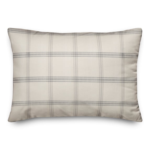 Creative Products Gray Plaid Linen 20 x 14 Spun Poly Pillow