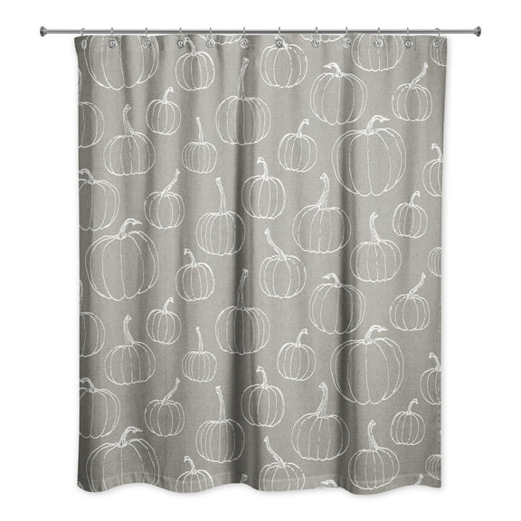 Creative Products Gray Pumpkin Pattern 71x74 Shower Curtain
