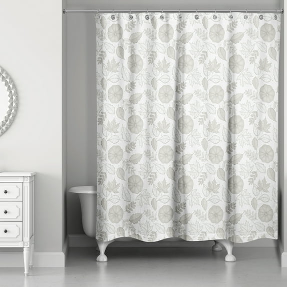 Creative Products Gray Pumpkin Pattern 71x74 Shower Curtain