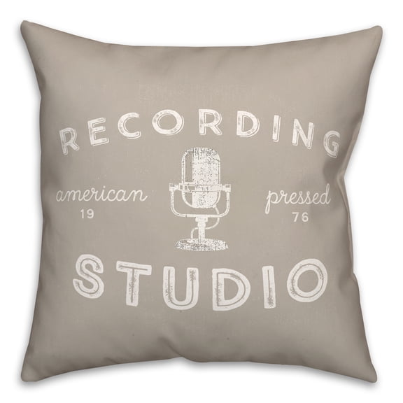 Creative Products Gray Recording Studio 18x18 Indoor / Outdoor Pillow