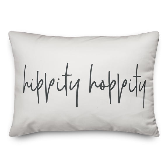 Creative Products Gray Script Hippity Hoppity 14x20 Spun Poly Pillow