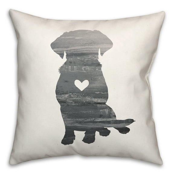 Creative Products Gray Silhouette Lab 16 x 16 Spun Poly Pillow