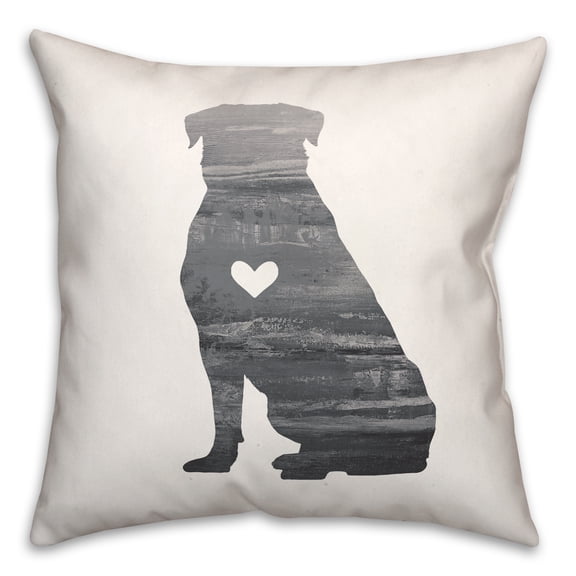 Creative Products Gray Silhouette Rottweiler 16 x 16 Spun Poly Pillow