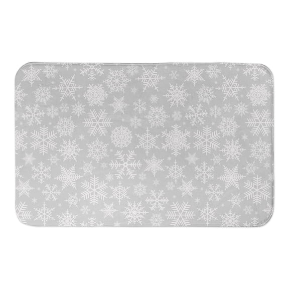 Creative Products Gray Snowflake Pattern 34x21 Bath Mat
