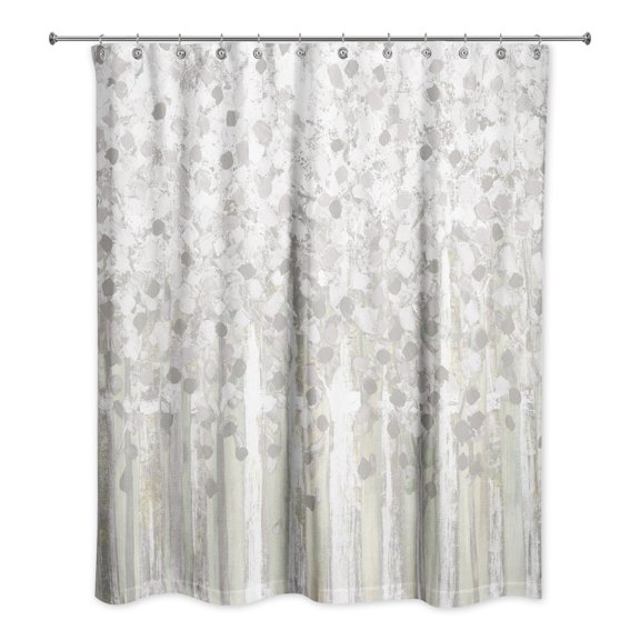 Creative Products Gray Tree Line 71x74 Shower Curtain