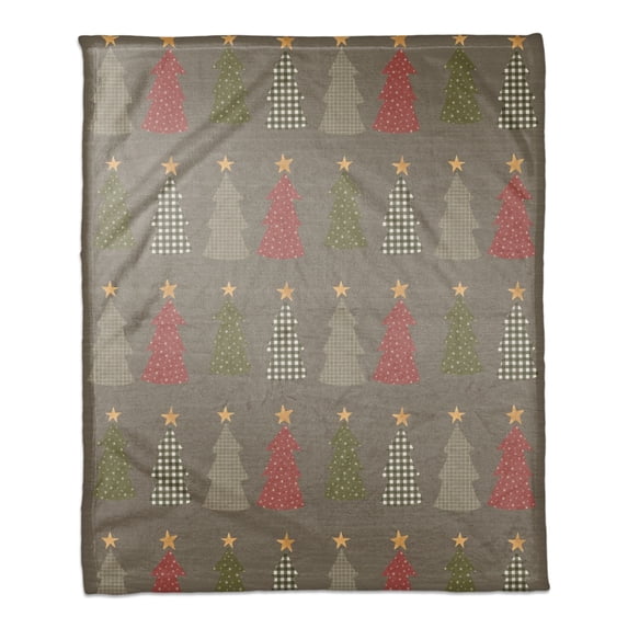 Creative Products Gray Tree Pattern 50 x 60 Coral Fleece Blanket